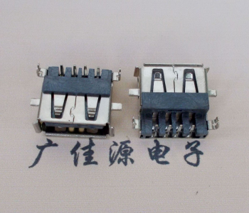东升镇AF USB母座90度 DIP沉板3.9/4.9 耐高温有卷边