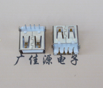 东升镇USB母座接口 AF90度沉板1.9引脚4P插件白胶芯直边