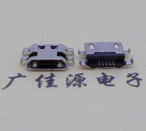 东升镇micro usb5p连接器 反向沉板1.6mm四脚插平口