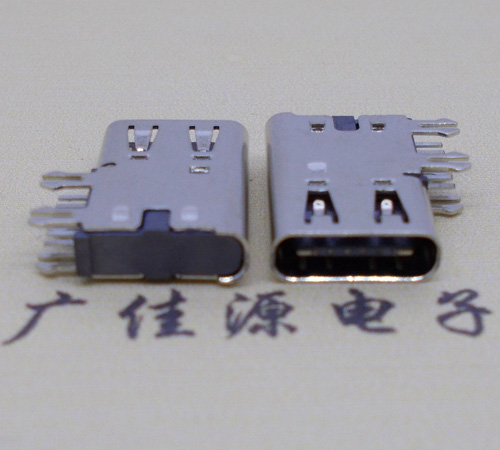 东升镇侧插USB3.1接头座子.90度type-c母座.6p侧插连接器