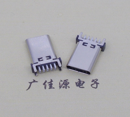 东升镇立式type c10p母座端子插板可过大电流充电和数据传输，高度H=13.10、13.70、15.0mm